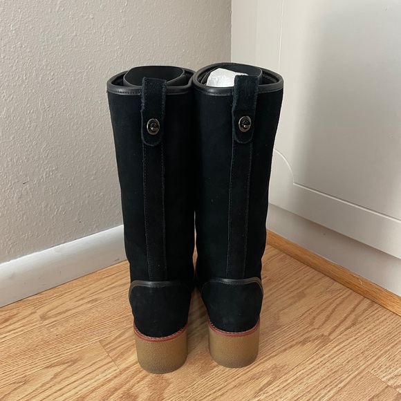 NWOT COACH Palmer Black Suede Boots 9.5 - Picture 3 of 5